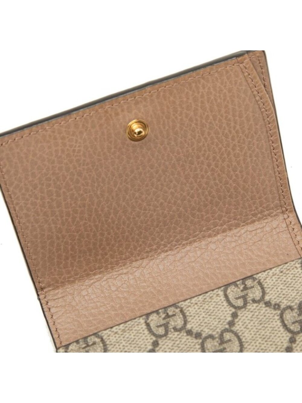Gucci GG Supreme Marmont Bifold Wallet Beige Brown Leather - Picture 4 of 6